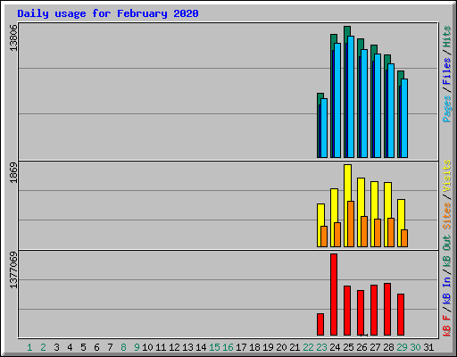 Daily usage for February 2020