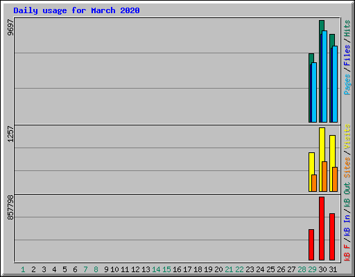 Daily usage for March 2020