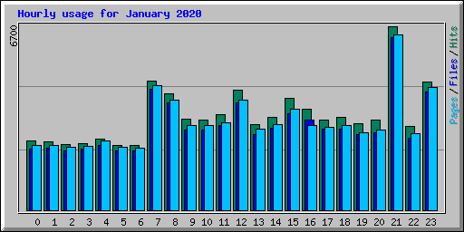 Hourly usage for January 2020