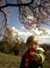 Margherita and the almond tree in blossom